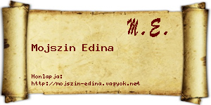 Mojszin Edina névjegykártya