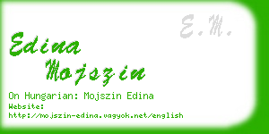 edina mojszin business card